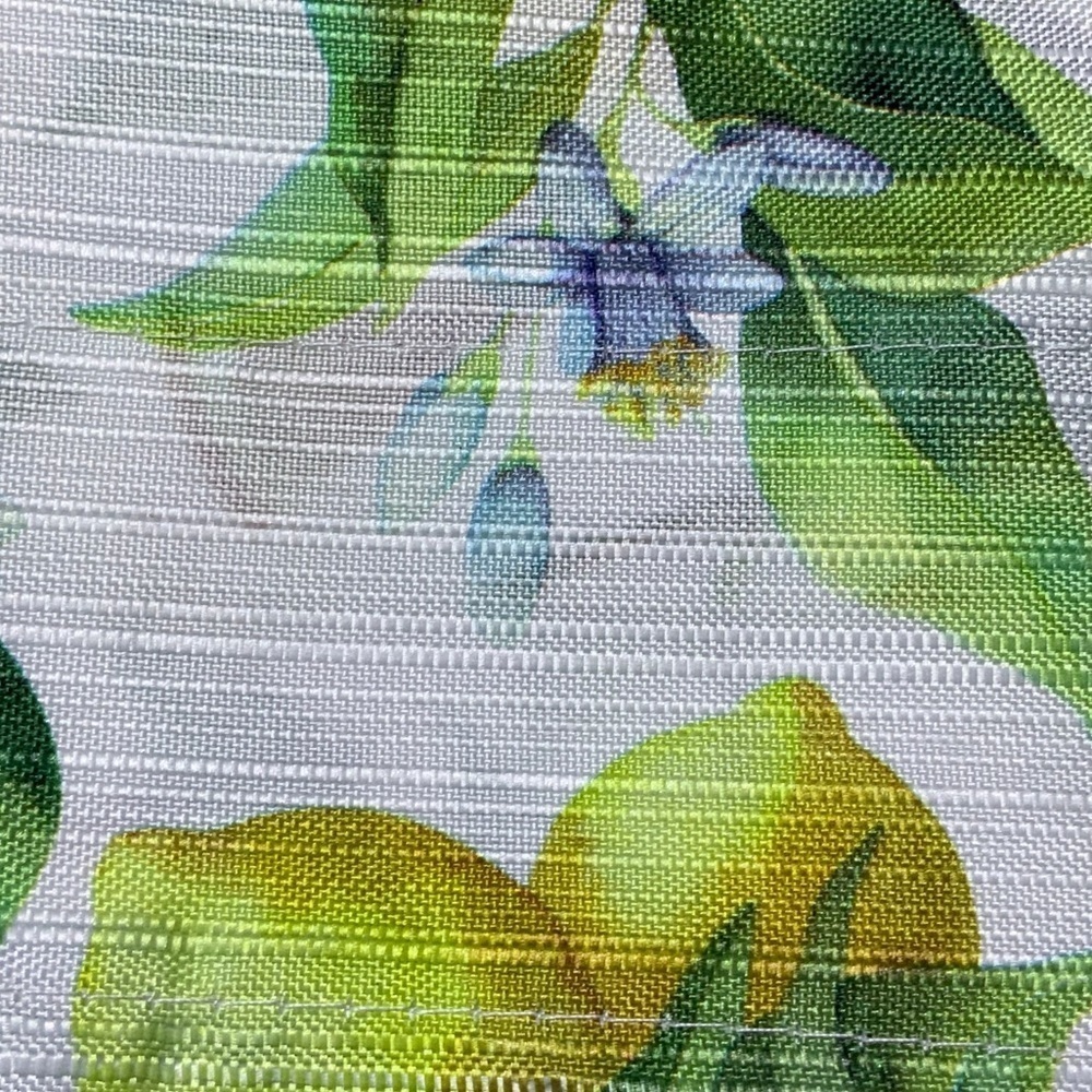 Tribeca Cafe Curtain Set Lemon Print 3 Piece Tier Set Fruit Floral White Yellow - Picture 5 of 15